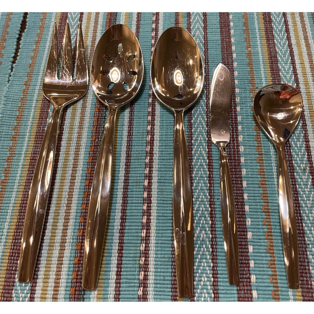 Dansk International Das50 Hostess Set 5 Piece Stainless Steel‎ Knife Fork Spoon